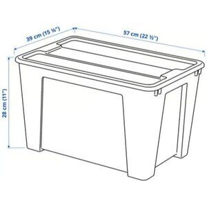 Set of 2,12-Gallon Plastic Storage Tote with Locking Lid 22.5 x 15.25 x 11 Inch